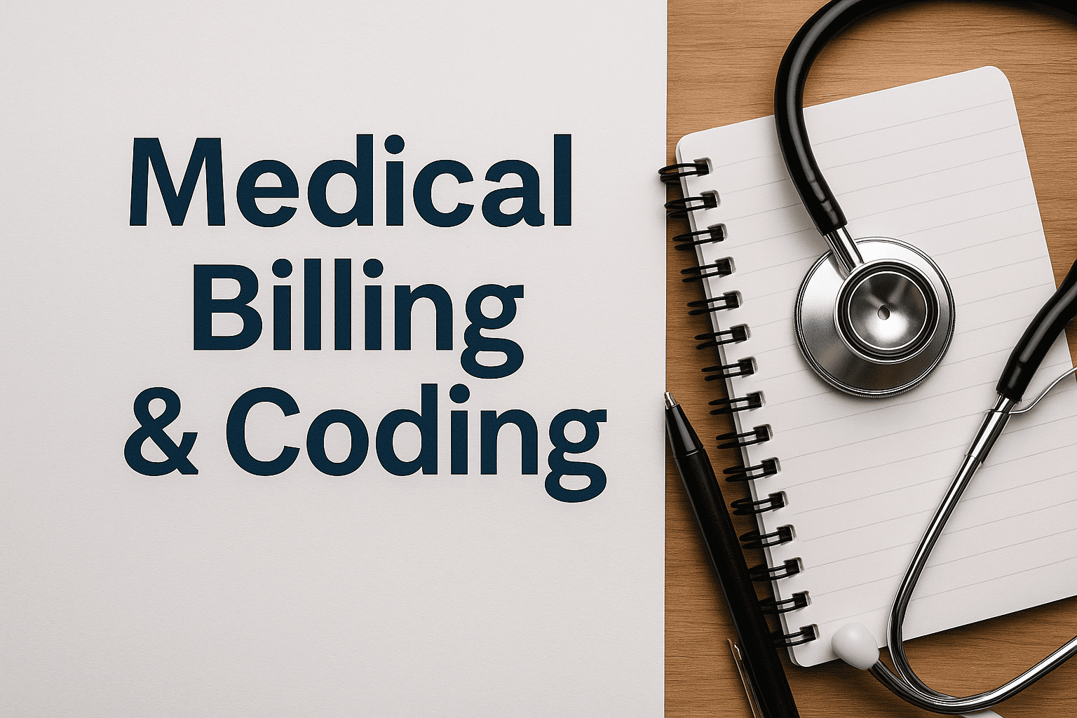 A professional medical billing specialist reviewing CPT and ICD-10 codes on dual computer screens in a modern healthcare office, representing accurate billing and coding services by The Ashez Group.