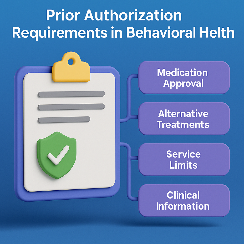Prior authorization in behavioral health, including medication approval, alternative treatments, service limits, and clinical information for compliance and effective patient care.