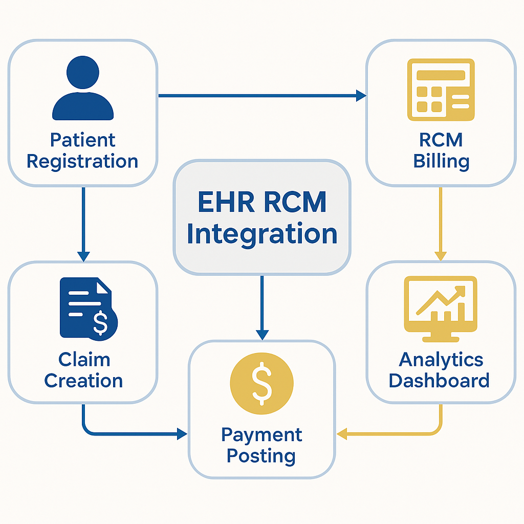 Alt text: EHR RCM Integration process improving healthcare billing efficiency