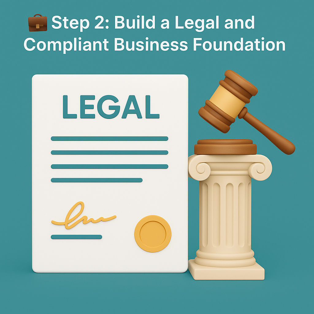 how to start a medical billing business — Step 2 legal and compliance infographic by The Ashez Group