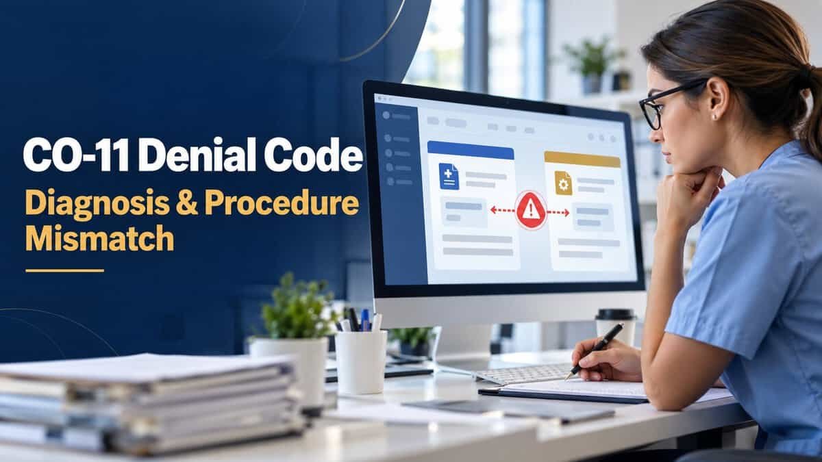 CO-11 denial code diagnosis and procedure mismatch
