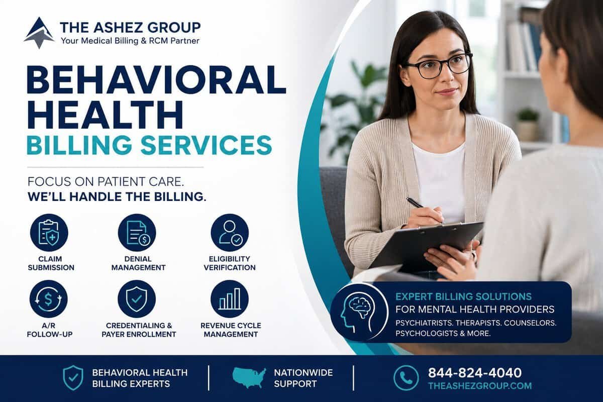 Behavioral health billing services for psychiatrists, therapists, counselors, and mental health providers